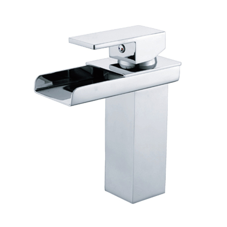 High Neck Single Lever Basin Mixer With Waterfall Spout Bathroom Sink Faucet