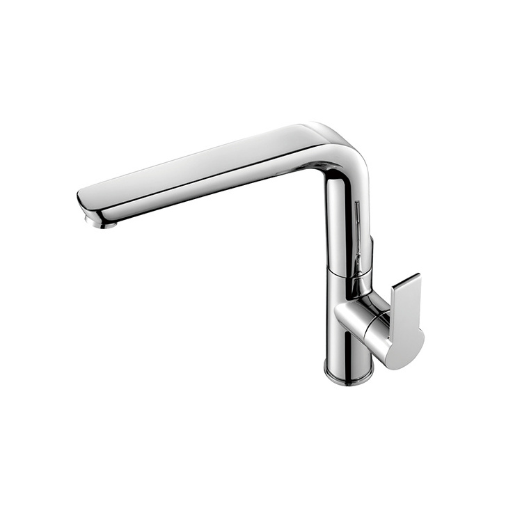 Chrome and White Long Neck  Kitchen Sink Faucet