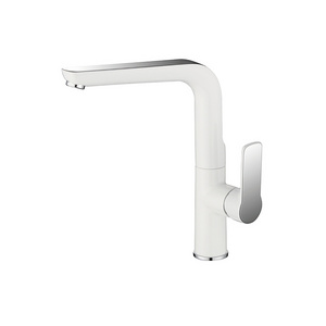 Chrome and White Long Neck  Kitchen Sink Faucet