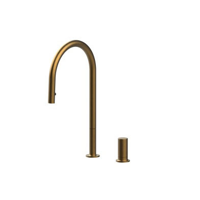 Pull Down Kitchen Mixer Hidden Sink Double Hole Cupc Commercial Brass Kitchen Faucet