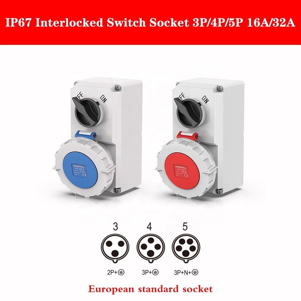 IP67 CEE Socket interlocked switches and socket