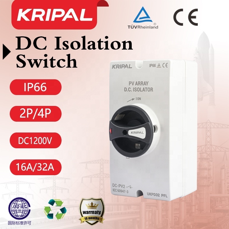 KRIPAL UKPD32-16/4 4P 16A 1200V DC Solar Isolator Switch PV Disconnect Switch