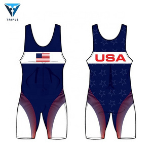 Wholesale freestyle advanced pattern sublimation wrestling singlet unisex custom wrestling singlet