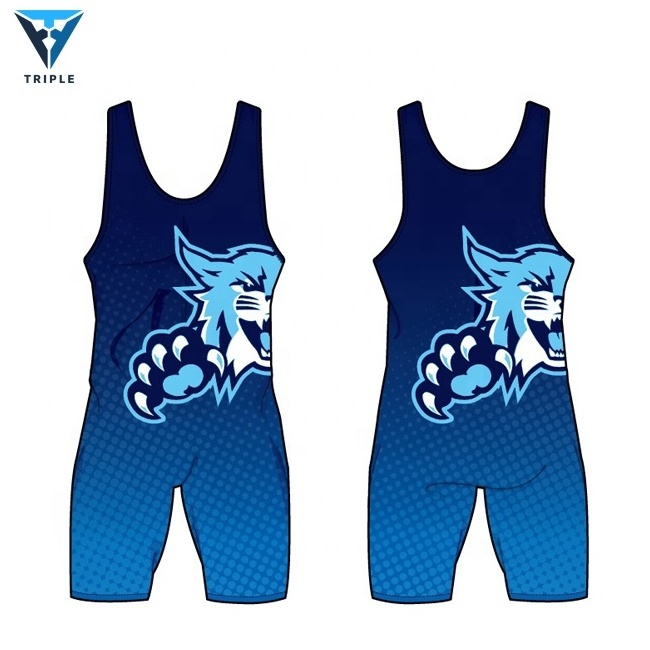 Wholesale freestyle advanced pattern sublimation wrestling singlet unisex custom wrestling singlet