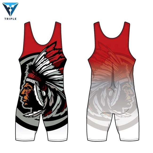 Wholesale freestyle advanced pattern sublimation wrestling singlet unisex custom wrestling singlet