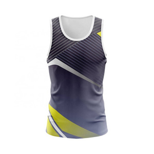 New design breathable sublimated women's running singlet custom pro polyester singlet running