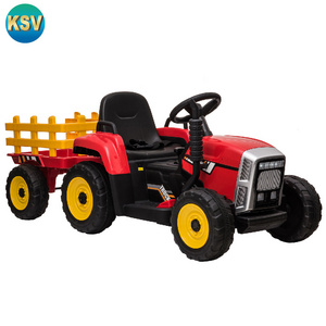 2021 HOT Model New ride on tractor electric kids battery toy car Ground Force Tractor with Trailer