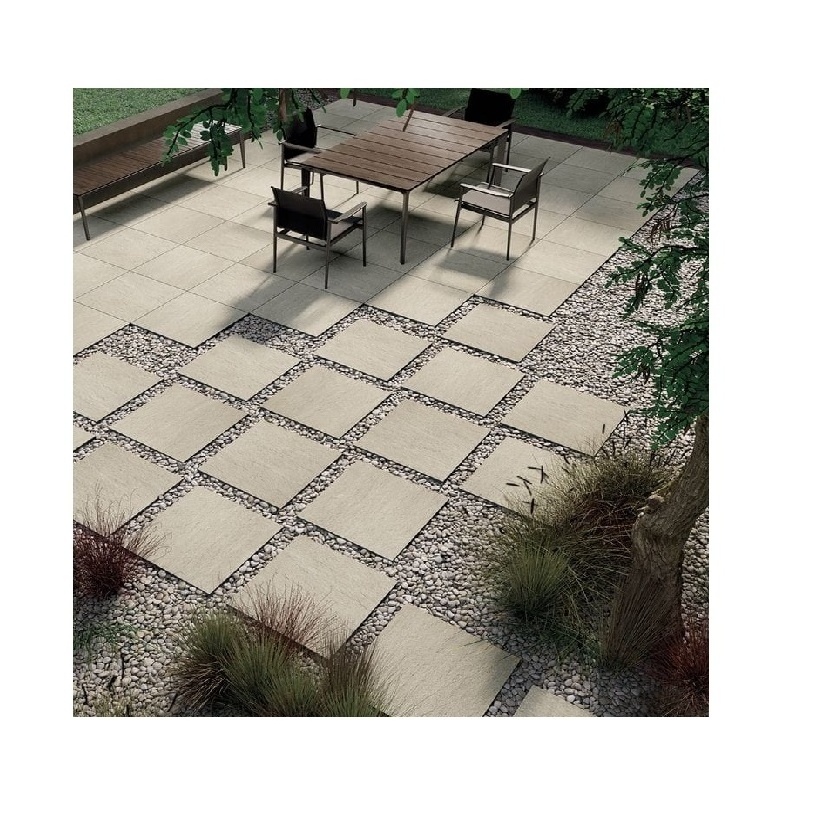 Indian Outdoor Non Slip Driveway Terrace Porcelain Rough Surface 600x600 20mm Basketball Court Outdoor Slip Resistant Floor Tile