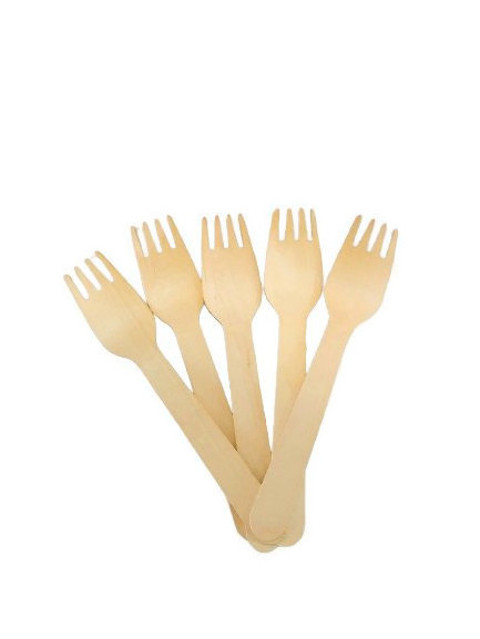 Biodegradable Disposable One Time Use Spoon & Fork for Food 16 Cm 160 Mm Party and Barbeque Function