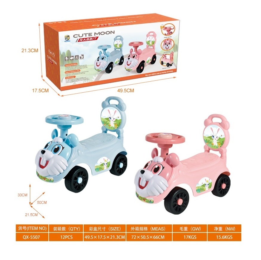 2023 New Tempo Toy Cartoon Baby Car Baby Walker Bb Steering Ride On Car Toys Kids Children Push Hand Baby Swing Car