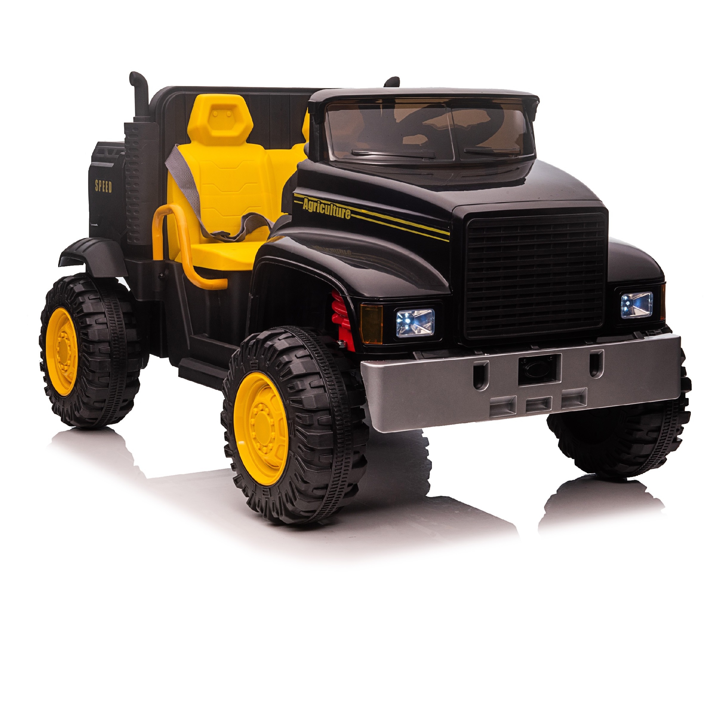 New Design Two Seat Child Electric Ride On Car Tractor With Rear Bucket For Kids Toys Remote Control