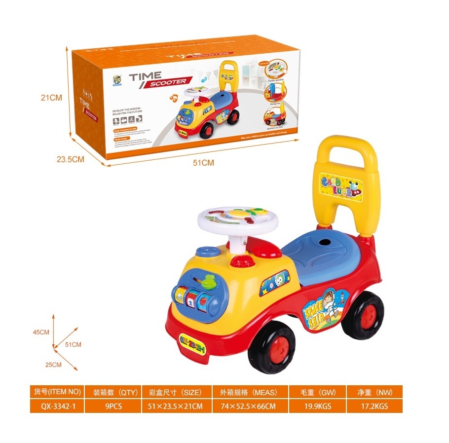 2023 New Wholesale Plastic Ice Cream Foot Push Sliding Car Baby Ride On Car Cartoon Toy For Kids