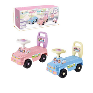 2023 New Wholesale Plastic Ice Cream Foot Push Sliding Car Baby Ride On Car Cartoon Toy For Kids