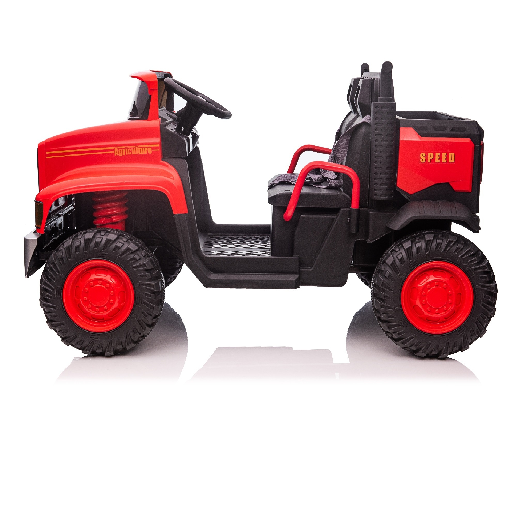 New Design Two Seat Child Electric Ride On Car Tractor With Rear Bucket For Kids Toys Remote Control