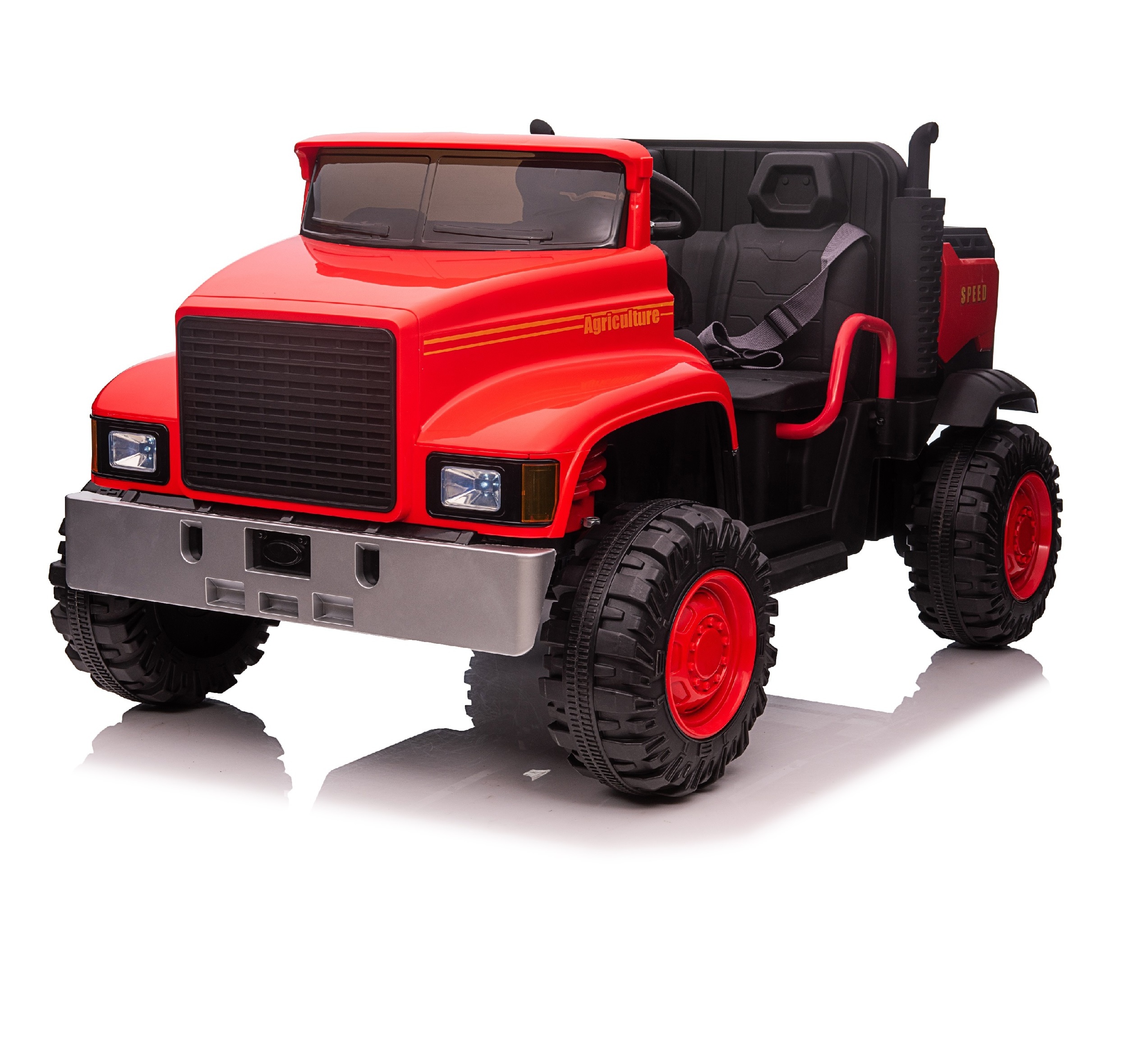 New Design Two Seat Child Electric Ride On Car Tractor With Rear Bucket For Kids Toys Remote Control