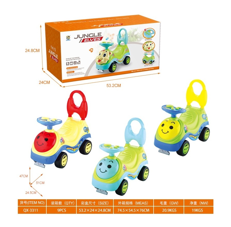 High Quality Infant 4 Wheels Mini Baby Balance Bike Lovely Music Cartoon Baby Ride On Bike Toys For Toddler