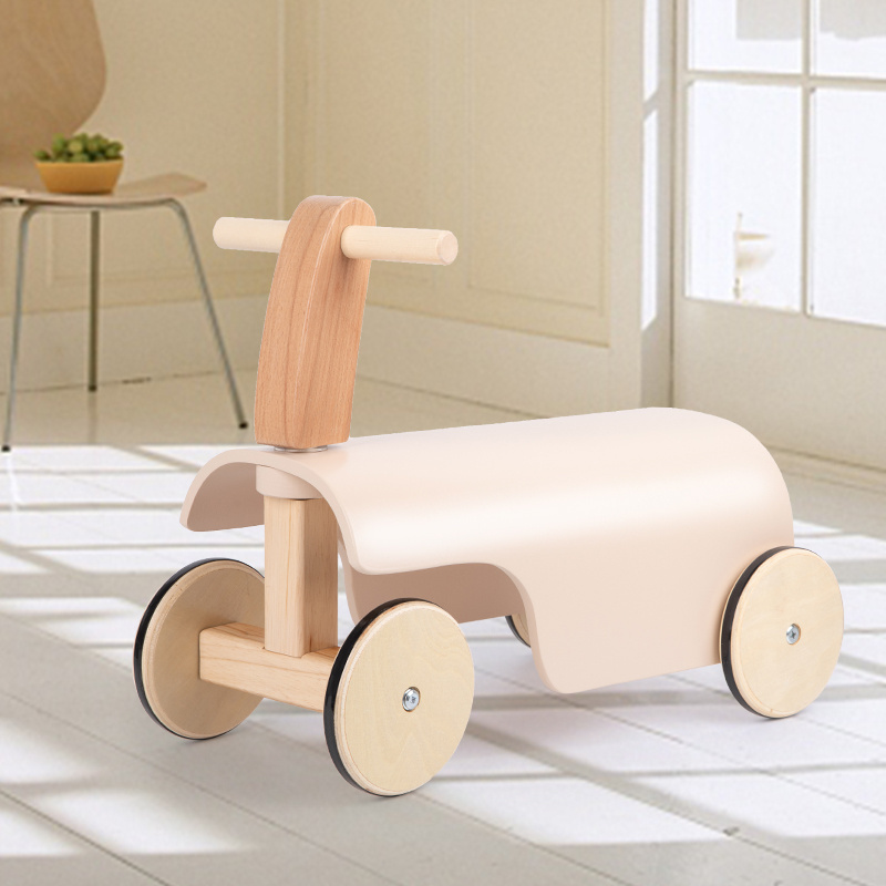 Customize toddlers balance walker wooden ride on car toys with 4 wheels Indoor outdoor baby balance bike