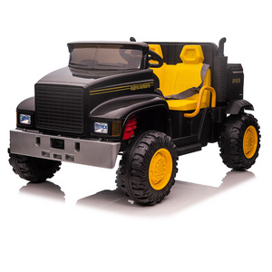 New Design Two Seat Child Electric Ride On Car Tractor With Rear Bucket For Kids Toys Remote Control