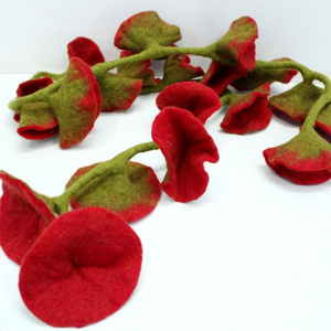 "Handmade Felt Flower Garland"-"Felt Wall Hanging Decoration"-"Natural wool Garland for Home Decor"