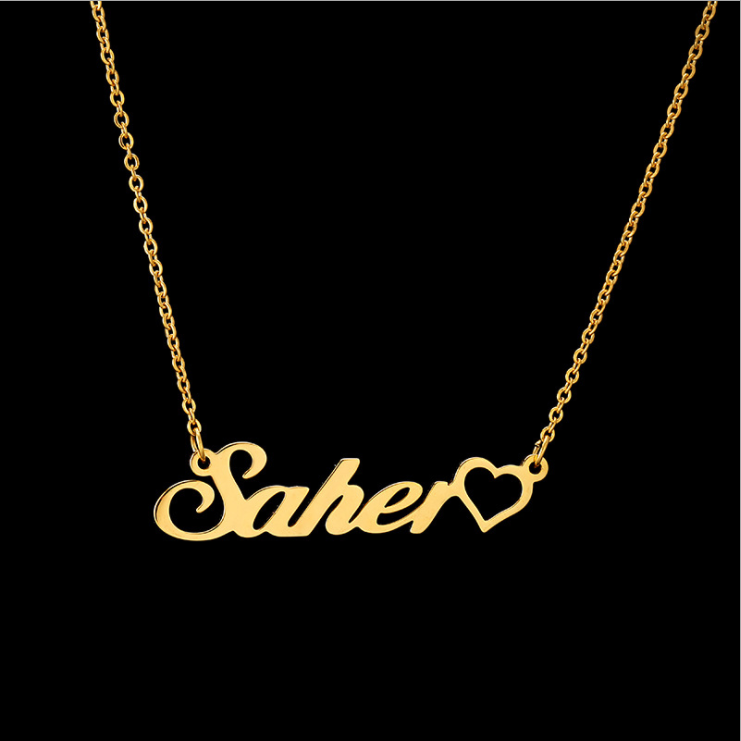 KRKC New Personalised Custom Name Necklace Jewelry diy Stainless Steel Gold Plate Silver Angel Personalized Custom Name Pendant