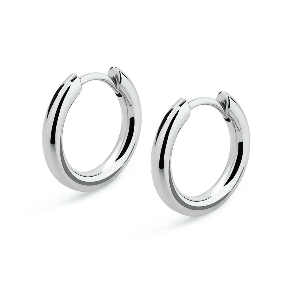 Custom Fashion Earring Jewelry 12mm 15mm 14k 18k Gold Filled Men Stainless Steel 925 Sterling Silver Hoop Earrings for Women