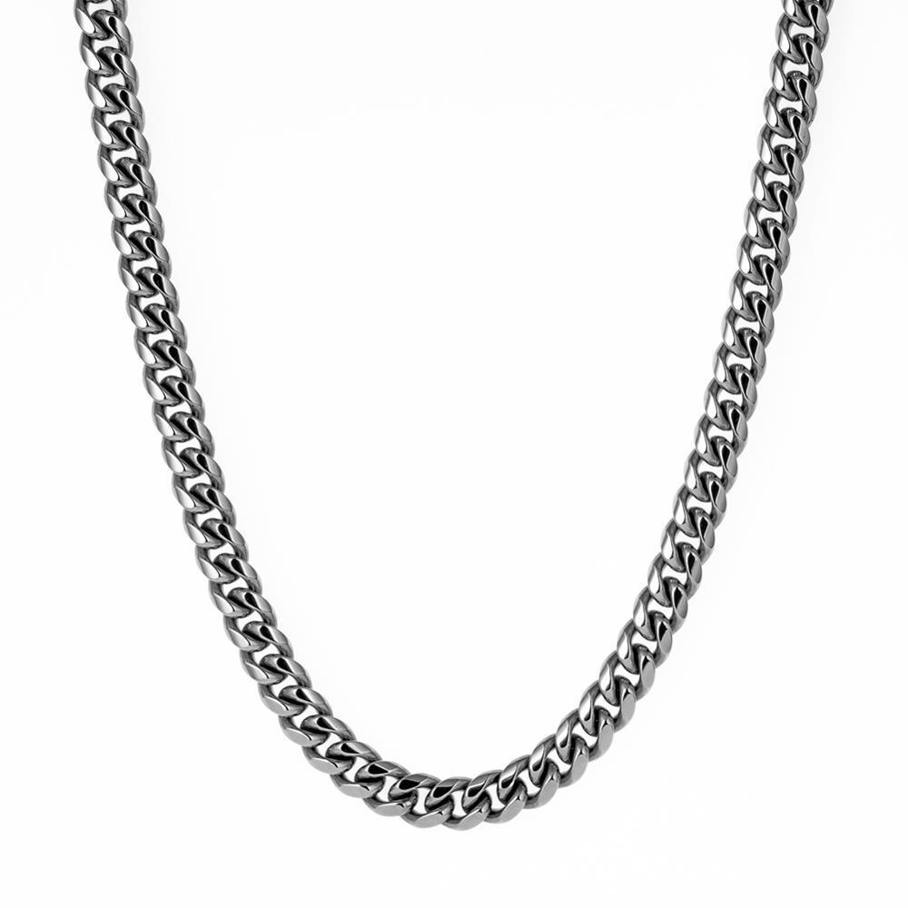 KRKC&CO Big Chain Hip Hop Wholesale Stainless Steel Cuban Link Chain 10mm 18inch Miami Cuban Chain Stainless Steel Link