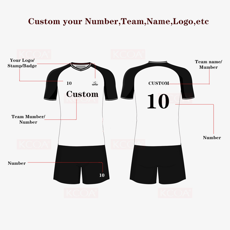 Short Sleeve Team Blank Sports Clothes Customize Adult Soccer Jersey Set Custom Sublimated Number Football Uniform Suits