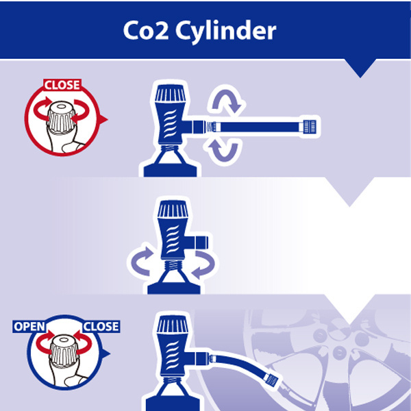 20g co2 cylinder gas cylinder tire inflator with tube