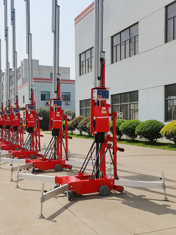 With safety frame 8m, 10m, 12m, 14m electric spar lift aerial work platform