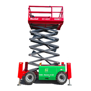 12m Warehouse Folding Mobile Table Electric Man Lift Hydraulic Scissor Platform With Supporting Legs