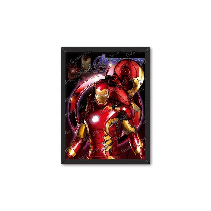 Wholesale Custom ecofriendly DBZ Narutos Marvel Spider Iron man Superhero Printing Frame 3d Flip Lenticular Anime Posters 30*40