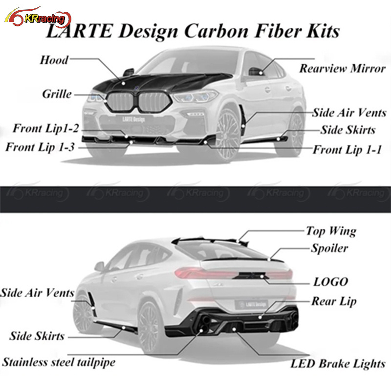 Larte Style Carbon Fiber Body Kit With Hood For BMW Body Kit X6 G06 2020-2022