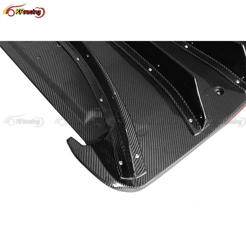 Nismo Style Carbon Fiber Rear Diffuser Underboard With Canards And LED Light For Nissan GTR R35 Body Kit 2012-2022