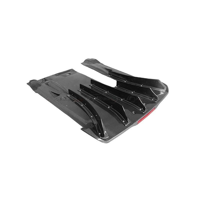 Nismo Style Carbon Fiber Rear Diffuser Underboard With Canards And LED Light For Nissan GTR R35 Body Kit 2012-2022