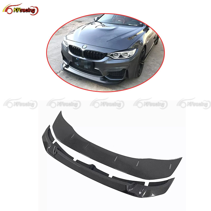 GTS Style Carbon Fiber 2Pcs Front Bumper Lip Splitter For BMW F80 M3 F82 M4 2015-2019