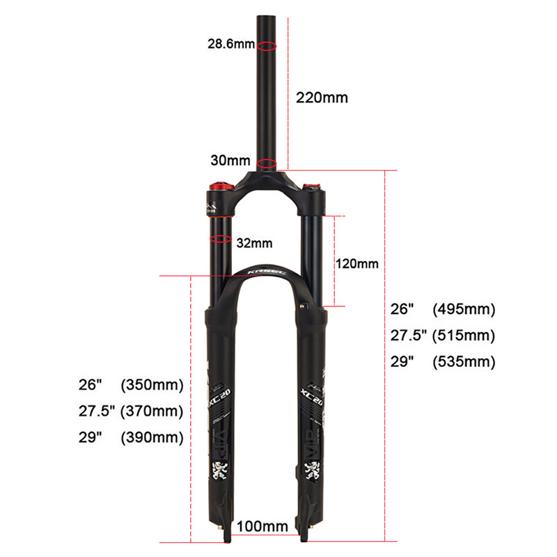 KRSEC Cycle Suspension Fork 26/27.5/29 inch Disc Brake 9mmQR Manual Control Alloy Mountain Bike Mtb Front Fork For Bicycle