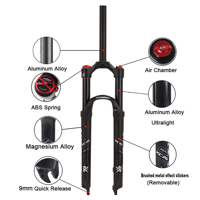 KRSEC Cycle Suspension Fork 26/27.5/29 inch Disc Brake 9mmQR Manual Control Alloy Mountain Bike Mtb Front Fork For Bicycle