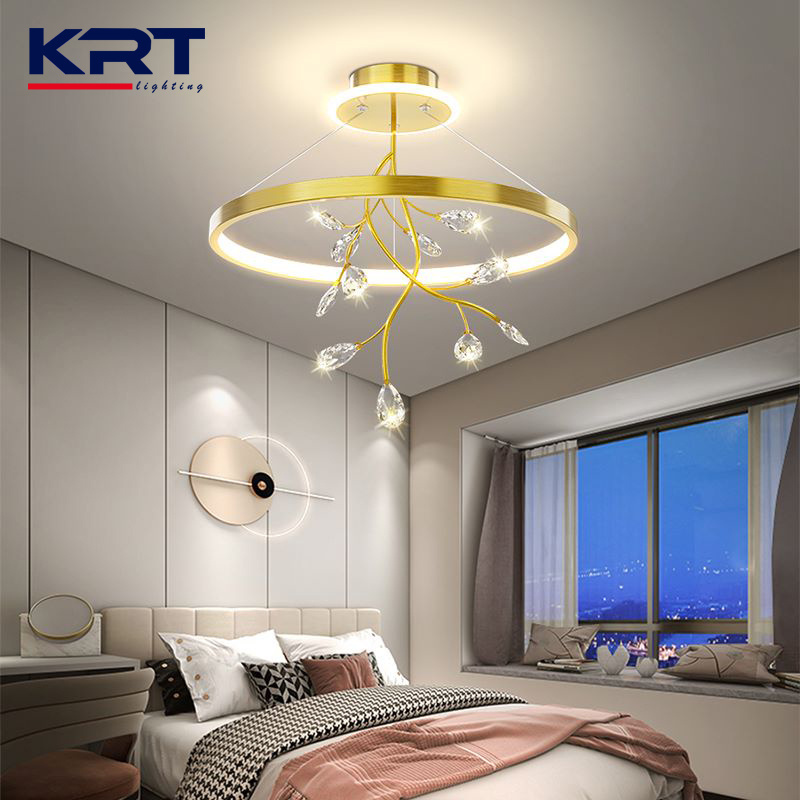 Modern Artistic Polular Indoor Decorative Living Room Bedroom Luxury K9 Crysta Led Ring Ceiling Light