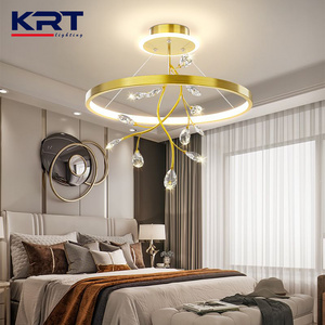 Modern Artistic Polular Indoor Decorative Living Room Bedroom Luxury K9 Crysta Led Ring Ceiling Light