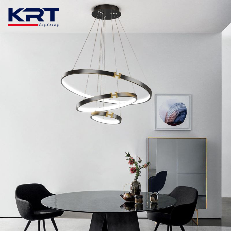 Contemporary Fancy Modern Art Deco Acrylic 50watt Led 3 ring Chandelier Light fixtures