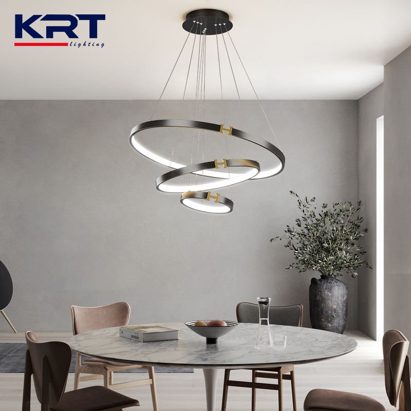 Contemporary Fancy Modern Art Deco Acrylic 50watt Led 3 ring Chandelier Light fixtures