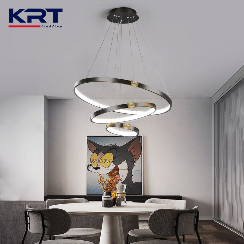 Contemporary Fancy Modern Art Deco Acrylic 50watt Led 3 ring Chandelier Light fixtures