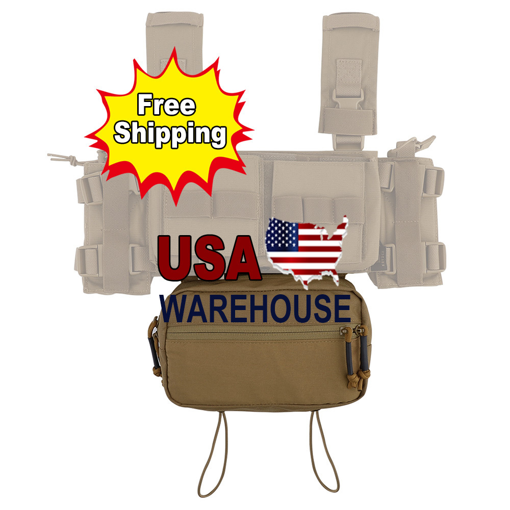 USA Warehouse KRYDEX Tactical Drop Pouch Sub Abdominal Fanny Pack For Chest Rig Hunting Vest Utility Bag With Hook & Loop Panel