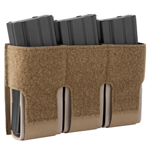 KRYDEX Triple Magazine Pouch Elastic Kangaroo Mag Holster 5.56  Magazines Holder Pocket Hook Panel For Vest Gear