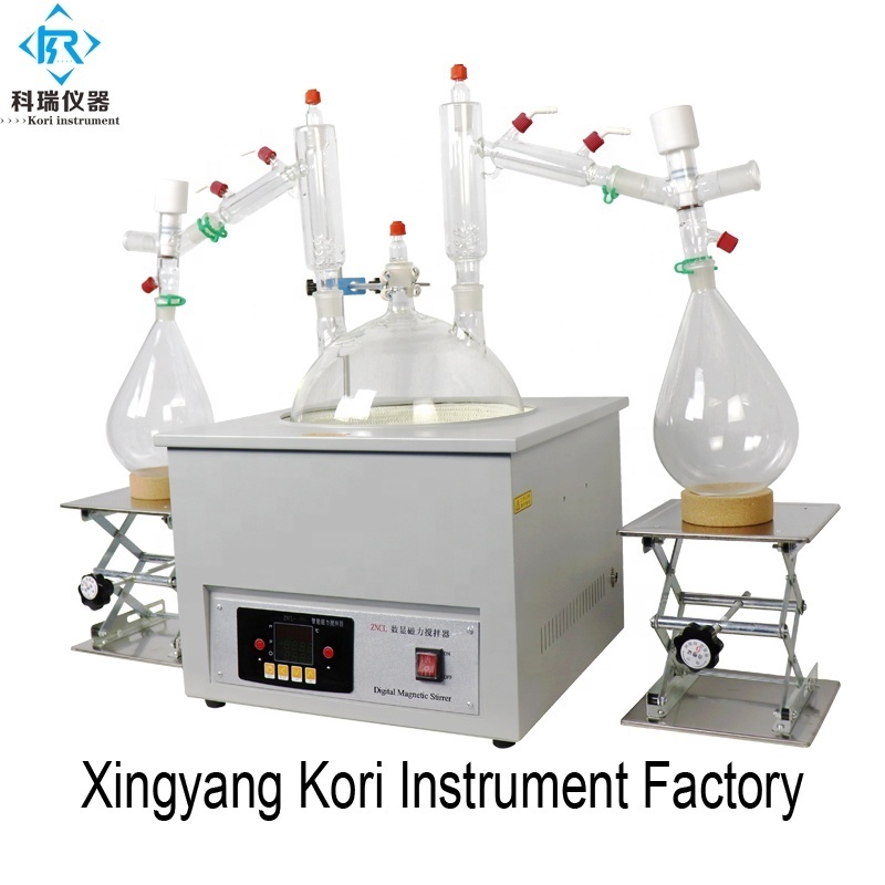 Lab 2L 5L 10L 20L Short path distillation  (Customized Dual condenser short path distillation kit )