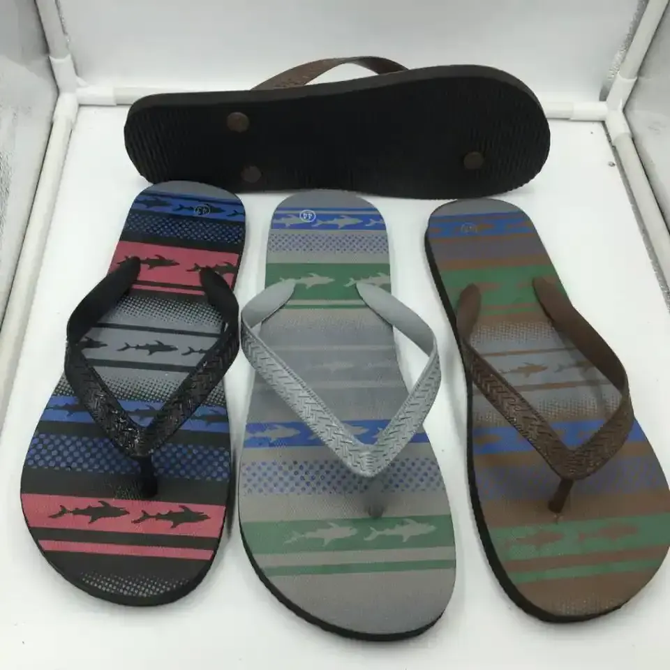 Cheap Wholesale Flip Flops Rubber African Sandal Footwear Pe Flipflops Slippers Printed Flip Flops For Men New Design