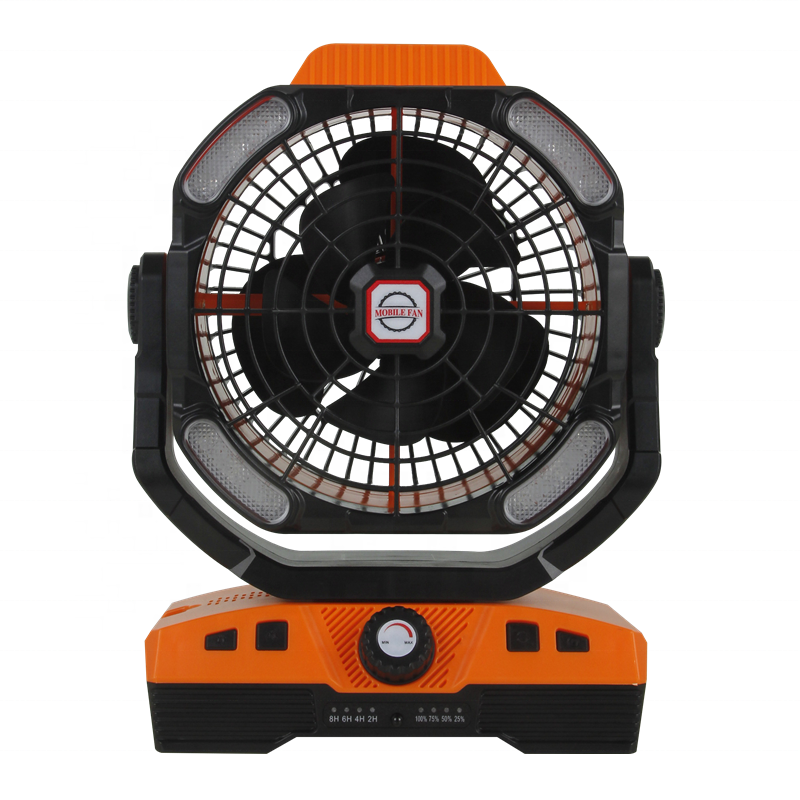 Outdoor Camping Fan with LED Light Hook Rotation USB Rechargeable Portable Tent Fan for Travel Picnic Fishing