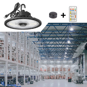 Ip65 Industrial Warehouse Shop Motion Sensor 0-10v Dimmable Ufo Led High Bay Light 3000k 4000k 5000k 100w 150w 200w 240w