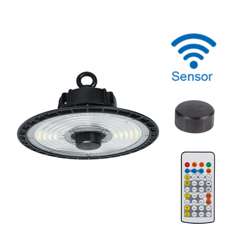 Ip65 Industrial Warehouse Shop Motion Sensor 0-10v Dimmable Ufo Led High Bay Light 3000k 4000k 5000k 100w 150w 200w 240w