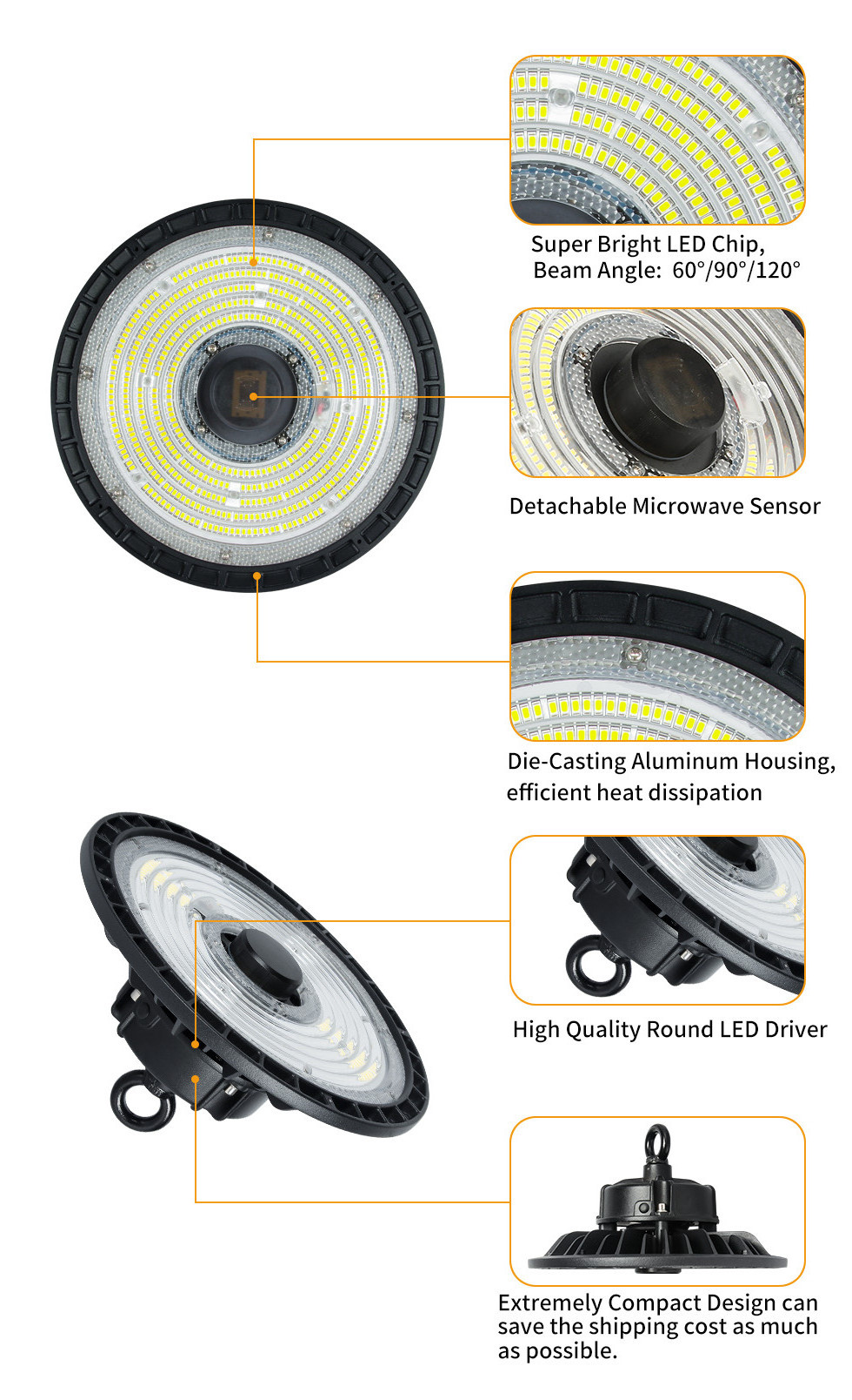 100w 150w 200w 240w Ufo Light Highbay Shopping Mall Warehouse Fixtures Industrial Lamp Led High Bay Light,Industrial Lighting